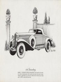 Item #69-7920 1932 Duesenberg. Model 'J' Doubled-Cowled Roadster. Richard Mallette, Artist