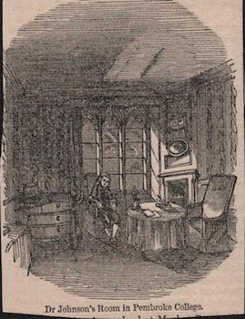 Item #69-8098 Dr [Samuel] Johnson's Room in Pembroke College. 19th century English engraver.