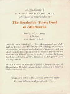 Item #69-8437 Annual Meeting. Gleeson Library Associates, University of San Francisco. The...
