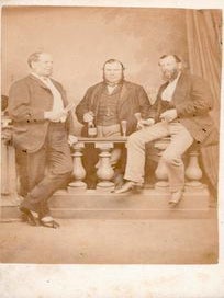 Portrait of Three Men Drinking Champagne. (Carte-de-Visite. Charles Kay.