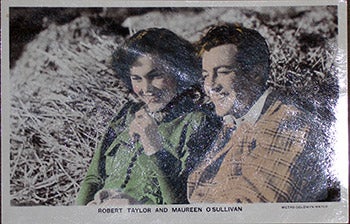 Item #70-0139 Robert Taylor and Maureen O'Sullivan. 20th Century Photographer.