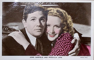 Item #70-0153 John Garfield and Priscilla Lane. (Scene from the motion picture "Dust Be My...