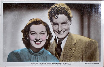 Item #70-0154 Robert Donat and Rosalind Russell. 20th Century Photographer.