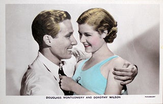 Item #70-0178 Douglass Montgomery and Dorothy Wilson. (Scene from "Eight Girls in a Boat"). 20th...
