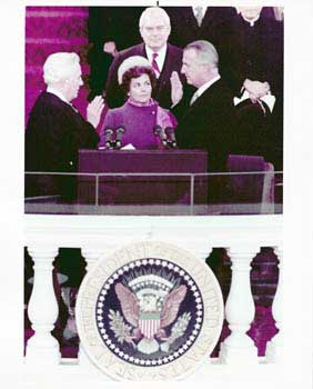 Item #70-0592 Original official White House color photograph of Vice-President Spiro Agnew. Also present, Second Lady Judy Agnew. Official White House Photographer.