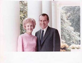 Item #70-0608 Original official White House photograph of President Richard Nixon and First Lady...