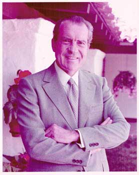 Item #70-0635 Original official White House portrait of President Richard Nixon. Official White...