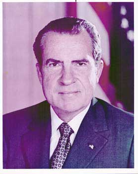 Item #70-0636 Original official White House portrait of President Richard Nixon. Official White...