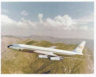 Item #70-0641 Original official White House photograph of Air Force One in flight. Official White...
