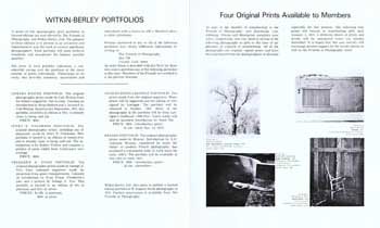 Item #70-0664 Witkin-Berley Portfolios: Four Original Prints Available to Members. (Mail order book guide and membership application form). Friends of Photography.
