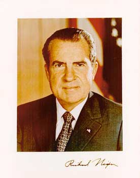 Item #70-0694 Original official White House portrait of President Richard Nixon. Official White...
