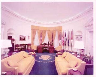 Item #70-0700 Original official White House photograph of President Richard Nixon's office....