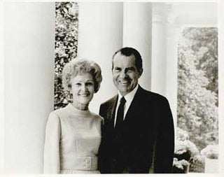 Item #70-0710 Original official White House portrait of President Richard Nixon and First Lady...