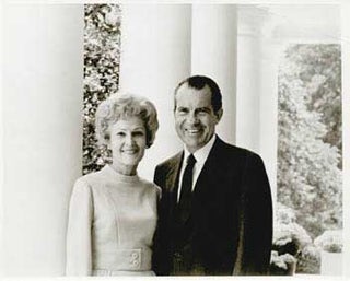 Item #70-0711 Original official White House portrait of President Richard Nixon and First Lady...