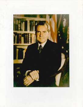 Item #70-0734 Original official White House portrait of President Richard Nixon. Official White...