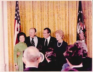 Item #70-0737 Original official White House photograph of President Richard Nixon, Vice President...