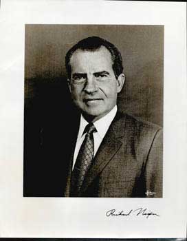 Item #70-0739 Original official White House portrait of President Richard Nixon with an exact...