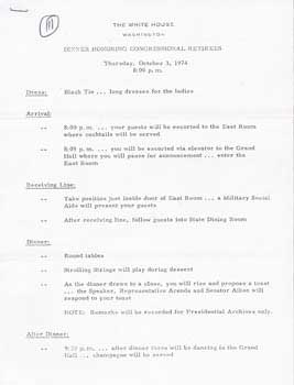 Item #70-0771 Dinner at the White House Honoring Congressional Retirees - October 3, 1974:...