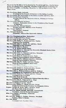 Item #70-0824 Guest List for the dinner to be given by the President and Mrs. Ford in honor of...