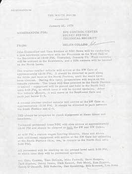 Item #70-0849 Memorandum for EPS Control Center, Secret Service, Technical Security. (Original...