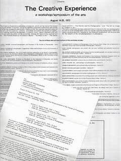 Item #70-0860 The Creative Experience: a workshop/symposium of the arts: August 14-25, 1972....