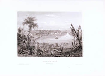 Item #70-0949 Burlington : Am Mississippi. (B&W engraving). 19th Century European Artist.