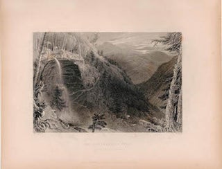 Item #70-0953 The Catterskill Falls From Above The Ravine. (B&W engraving). William Henry...