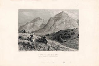 Item #70-0957 Chasse Aux Bisons. (B&W engraving). Philippoteaux, Aubert, Artist, Engraver