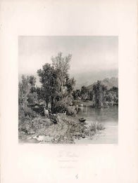 Item #70-0964 The Housatonic. (B&W engraving). A. F. Bellows, S. V. Hunt, Artist, Engraver