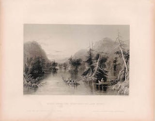 Item #70-0972 Scene Among the Highlands on Lake George. (B&W engraving). William Henry Bartlett,...