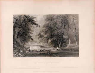 Item #70-0978 Cemetery of Mount Auburn. (B&W engraving). William Henry Bartlett, R. Brandard,...