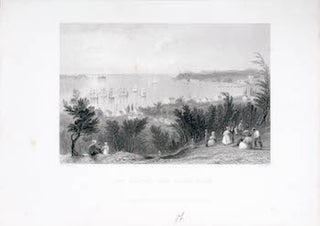 Item #70-0979 The Narrows From Staten Island. (B&W engraving). William Henry Bartlett, E. Finden,...