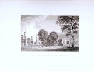 Item #70-0983 Yale College & State House, New Haven, Connecticut. (B&W engraving). B. Metzeroth,...