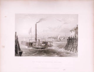 Item #70-0986 The Ferry at Brooklyn, New York. (B&W engraving). William Henry Bartlett, G. K....