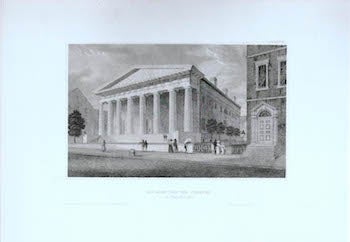 Item #70-0988 Die Bank Der Ver Staaten in Philadelphia. (B&W engraving). 19th Century European Artist.