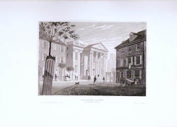 Item #70-0990 Girard's Bank in Philadelphia. (B&W engraving). 19th Century European Artist.