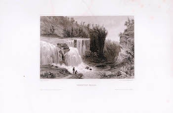Item #70-1015 Trenton Falls. (B&W engraving). 19th Century Artist.