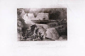Item #70-1016 Trenton High Falls. (B&W engraving). 19th Century Artist.