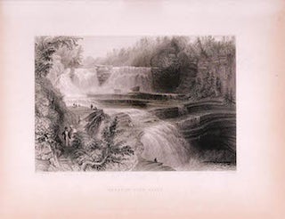 Item #70-1017 Trenton High Falls. (B&W engraving). 19th Century Artist