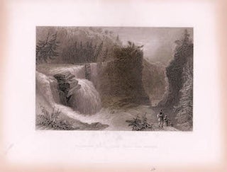 Item #70-1020 Trenton Falls, View From The Ravine. (B&W engraving). William Henry Bartlett, J. T....