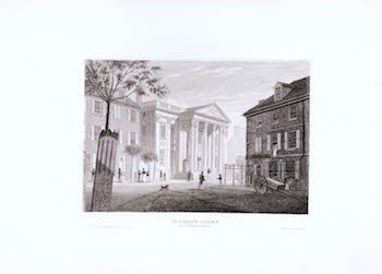 Item #70-1025 Girard's Bank in Philadelphia. (B&W engraving). 19th Century European Artist.