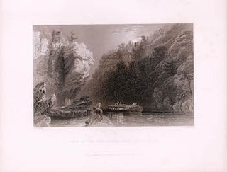 Item #70-1036 View of the Erie Canal Near Little Falls. (B&W engraving). William Henry Bartlett,...
