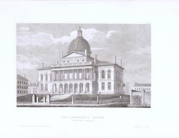 Item #70-1042 Das Rathhaus in Boston i. d. Verein. Staaten. (Massachusetts State House) (B&W engraving). 19th Century Artist.
