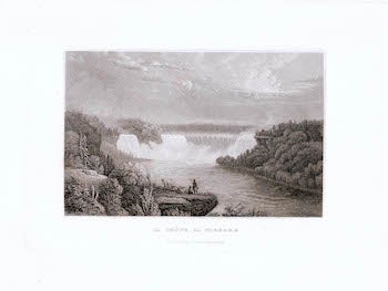 Item #70-1047 La Chute du Niagara. (B&W engraving). 19th Century Artist.