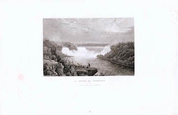 Item #70-1048 La Chute du Niagara. (B&W engraving). 19th Century Artist.