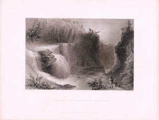 Item #70-1049 Trenton Falls, View From The Ravine. (B&W engraving). William Henry Bartlett, J. T....