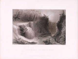 Item #70-1050 Trenton Falls, View From The Ravine. (B&W engraving). William Henry Bartlett, J. T....