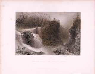 Item #70-1051 Trenton Falls, View From The Ravine. (B&W engraving). William Henry Bartlett, J. T....