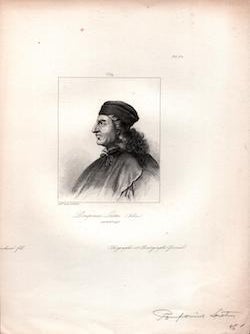 Julius Pomponius Laetus (Julius) Savant. (B&W engraving. Sorbonne, Artist.