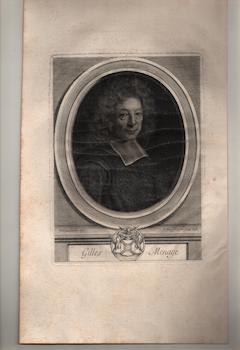 Item #70-1609 Gilles Menage. (B&W engraving). Roger de Piles, Pierre Louis van Schuppen, Artist,...